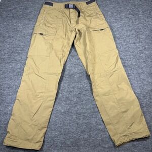 The North Face Mens Khaki Cargo Hiking Pants Belted Zip Fly Adjustable Leg 32x30